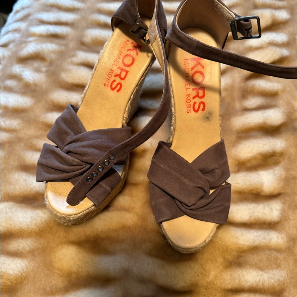 Vintage Michael Kors Brown Wedge Sandals - Picture 3 of 7